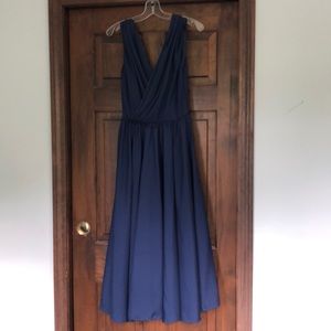 Hand made blue neck dress